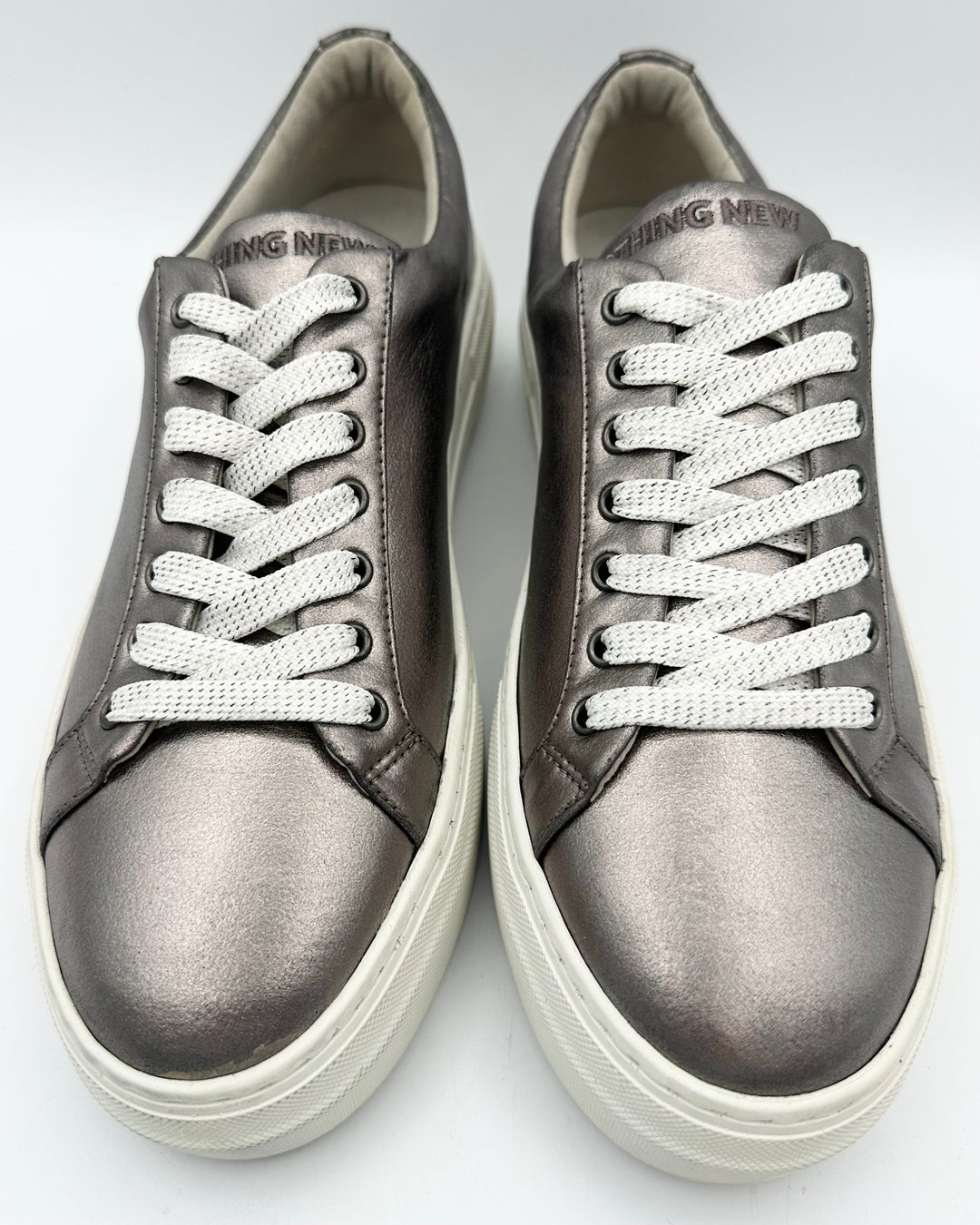 Dark Metallic Grey Leather Sneaker - Size 6 and 9