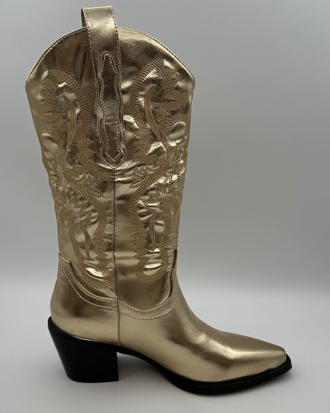 Gold Metallic Cowboy Boots - Size 6