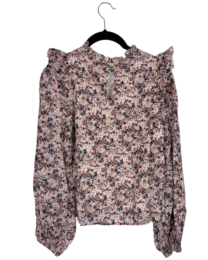 Floral Ruffle Blouse - Size 0/2