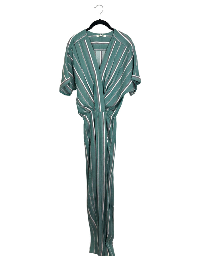 Maje Sage Striped Jumpsuit - Size 6/8