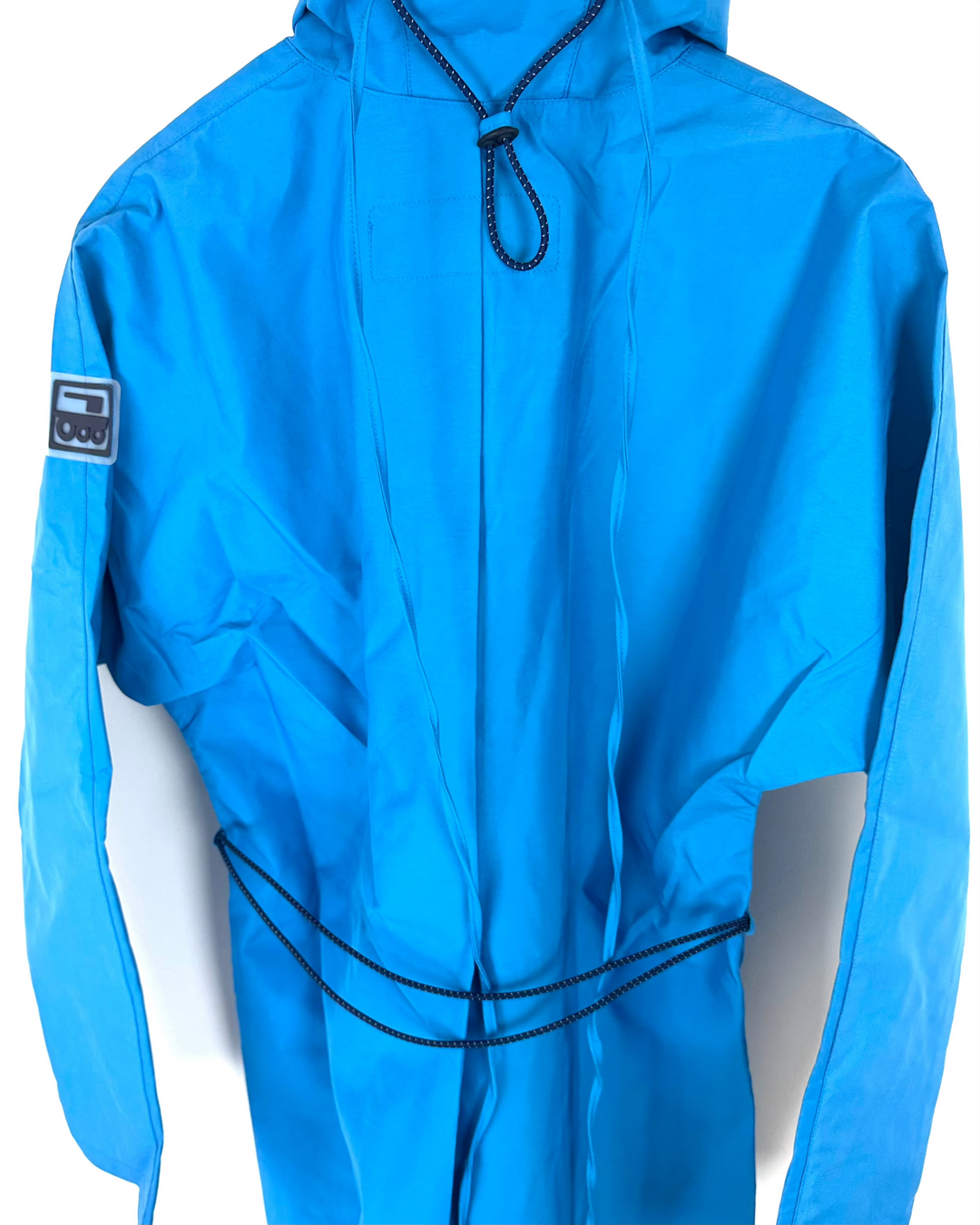 Bright Blue Long Raincoat With Bungee Belt - Size 2/4, 6/8 and 8/10