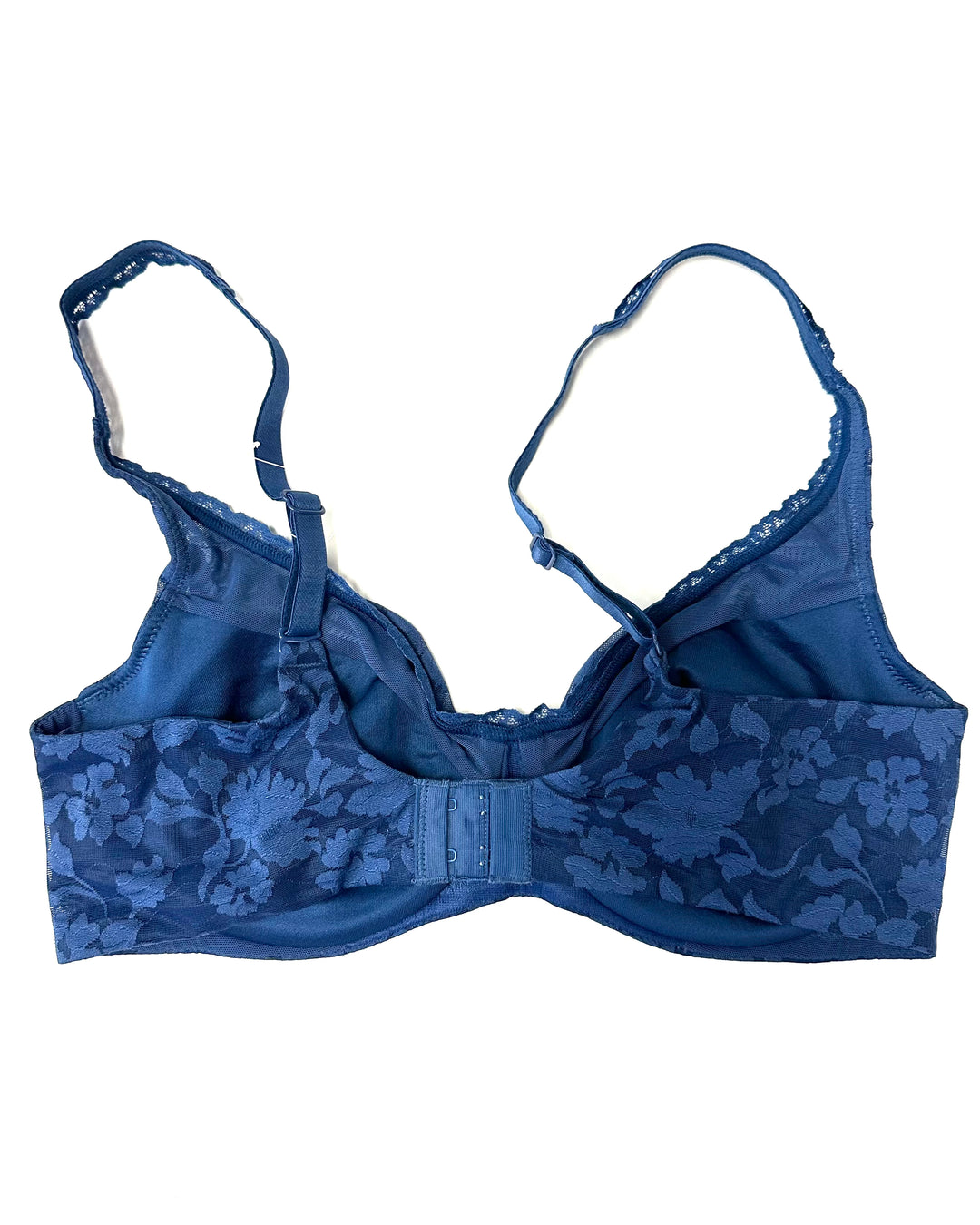 Navy Blue Floral Underwire Bra - 34C