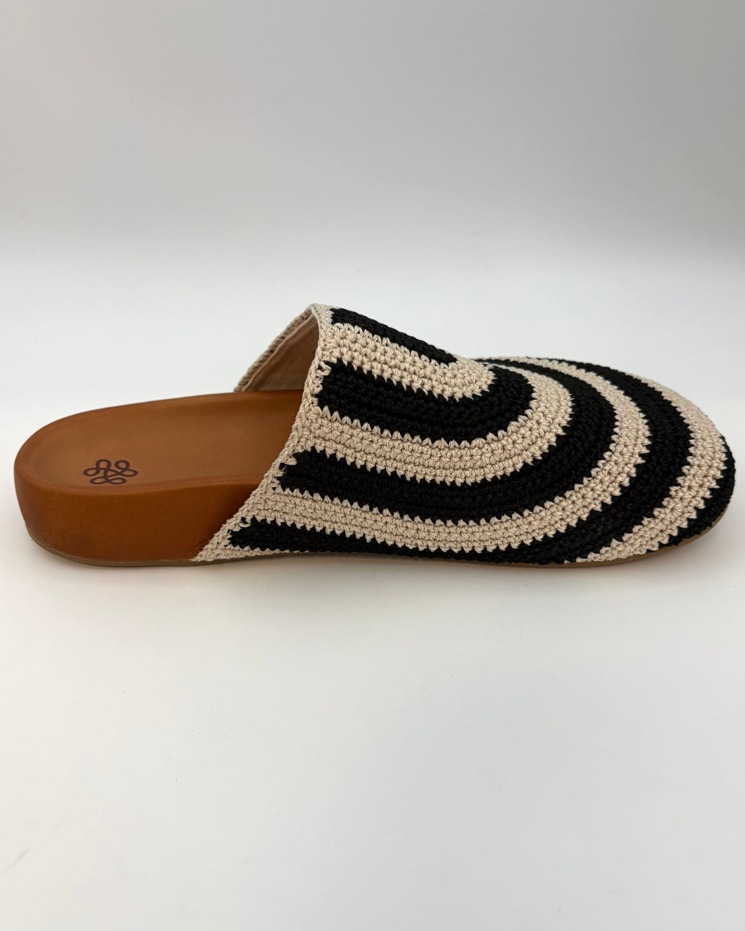 Black & Beige Crochet Clogs -  Size 7, 10, 11