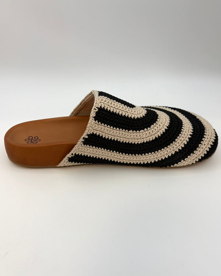 Black & Beige Crochet Clogs -  Size 7, 10, 11
