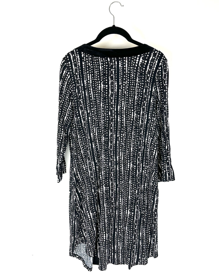 Grey And White Polka Dot Nightgown - Small