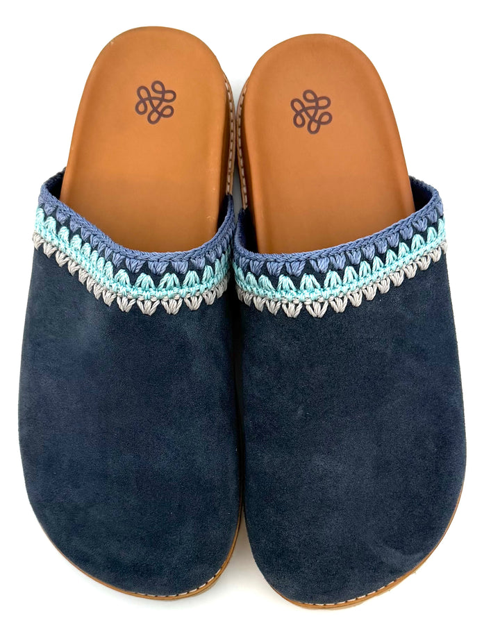 Blue Suede Clogs - Size 8, 9 and 10