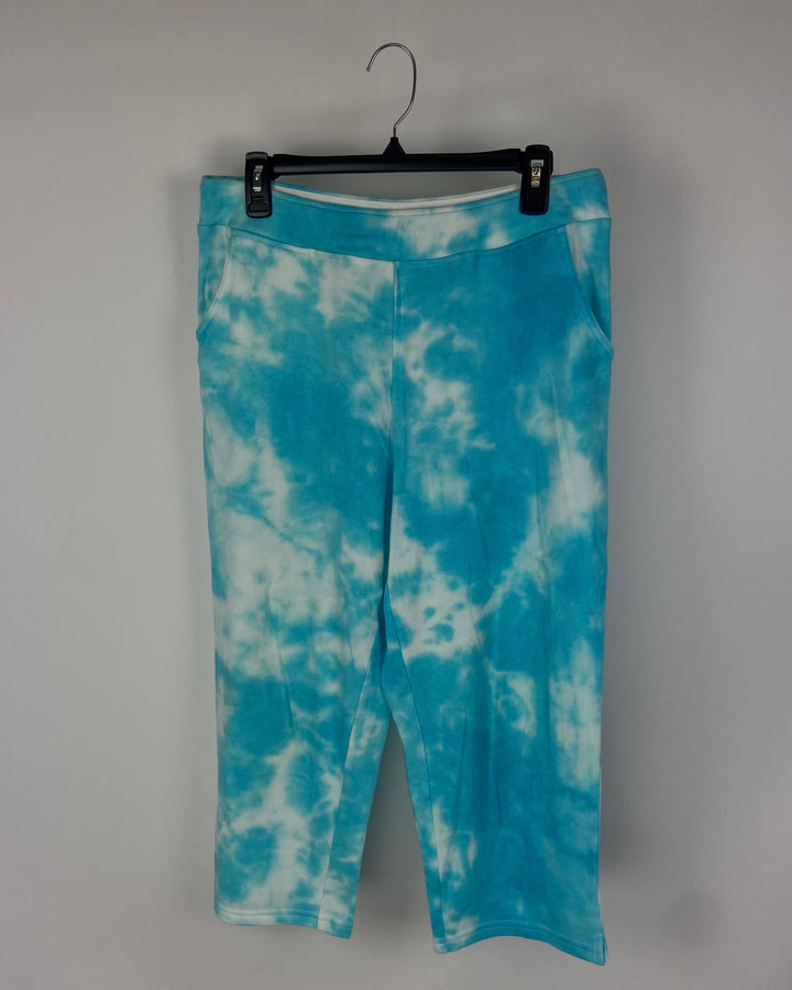 Blue Tie Dye Cropped Pants - Size 10-12