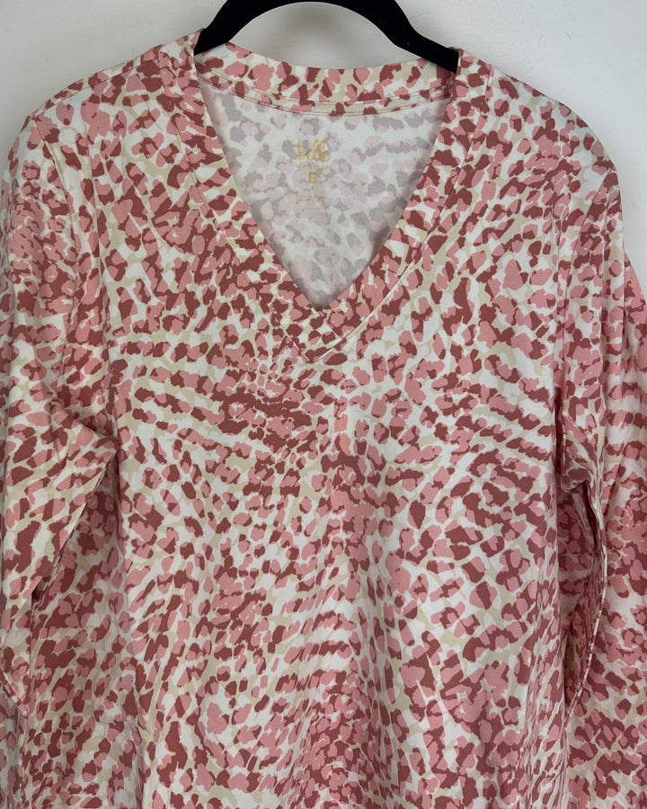 Pink Lightweight Animal Print Top - Size 6/8