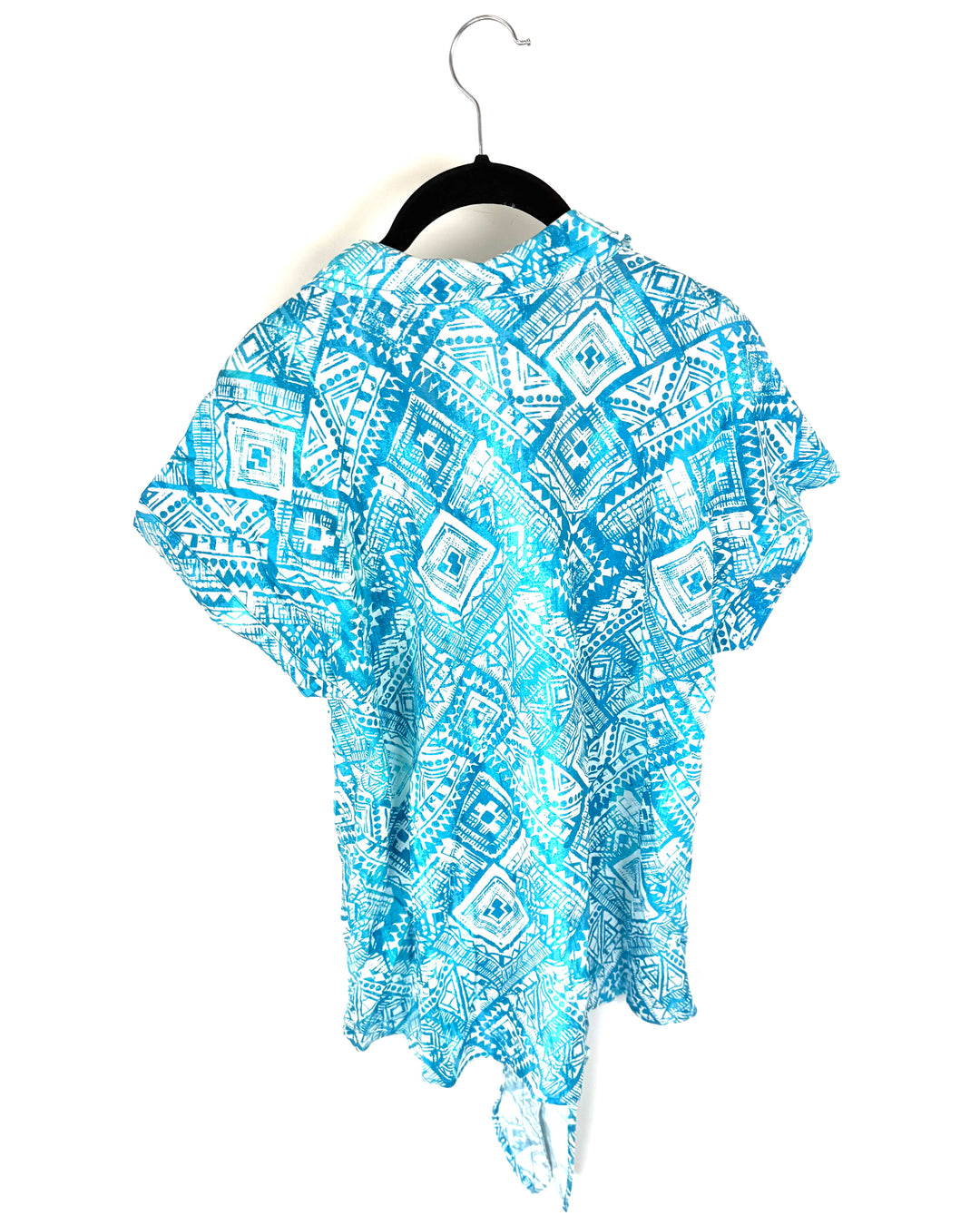 Blue Abstract Print Top - Size 6/8