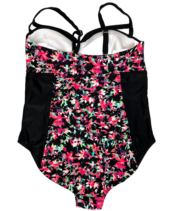 Black & Multicolor One Piece Swimsuit - 1X