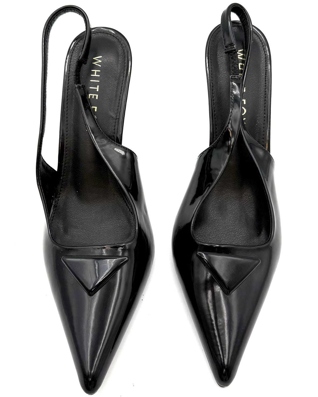 White Fox Slingback Heels - Size 8