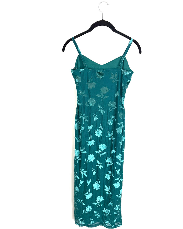 Teal Floral Dress - Size 2/4