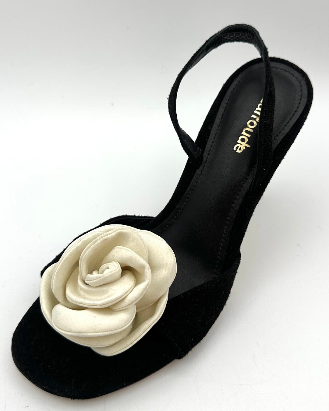 Black and White Rose Heels - Size 6 and 7