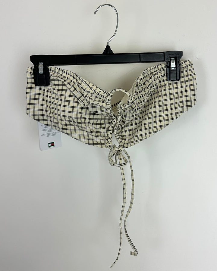 Tommy Hilfiger Cream Check Halter Bikini Set - Extra Large