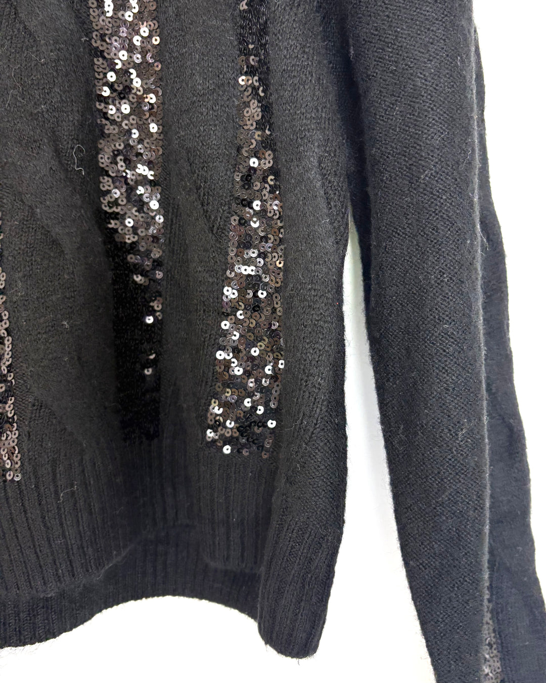 Black Sequin Sweater - Size 4/6