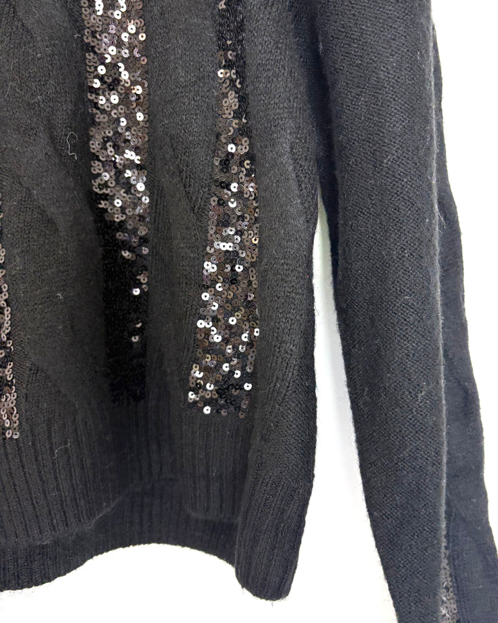 Black Sequin Sweater - Size 4/6
