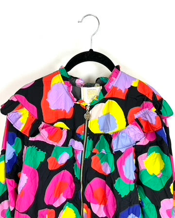 Colorful Abstract Windbreaker Jacket - Large