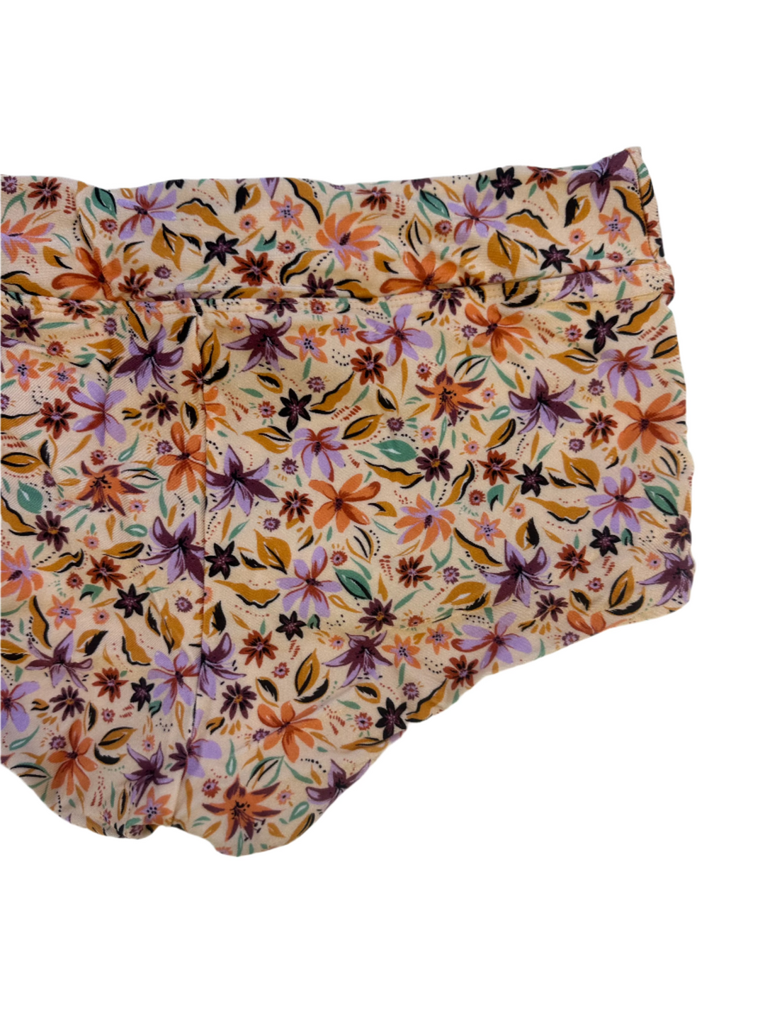 Light Orange Floral Swim Shorts - S and M