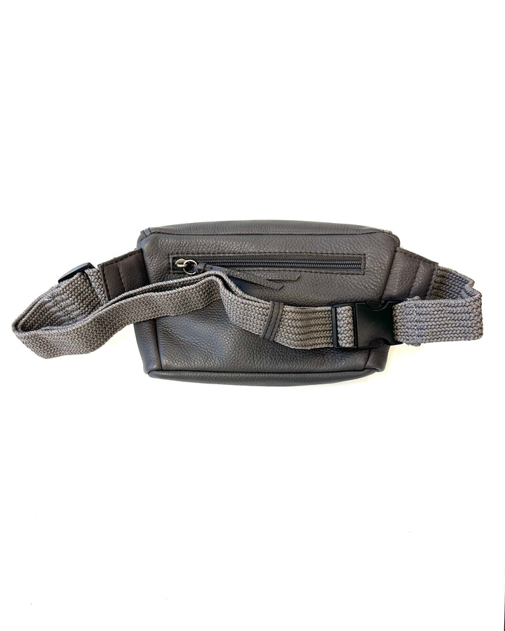 Mini Dark Grey Leather Belt Bag