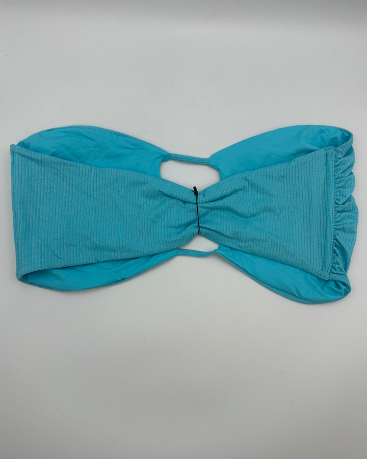 Metallic Blue Strapless Bandeau Bikini Top - Extra Extra Large