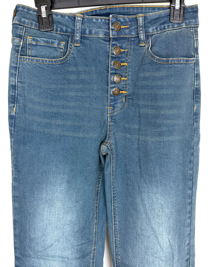 Blue and Tan Faded Jeans - Size 2/4