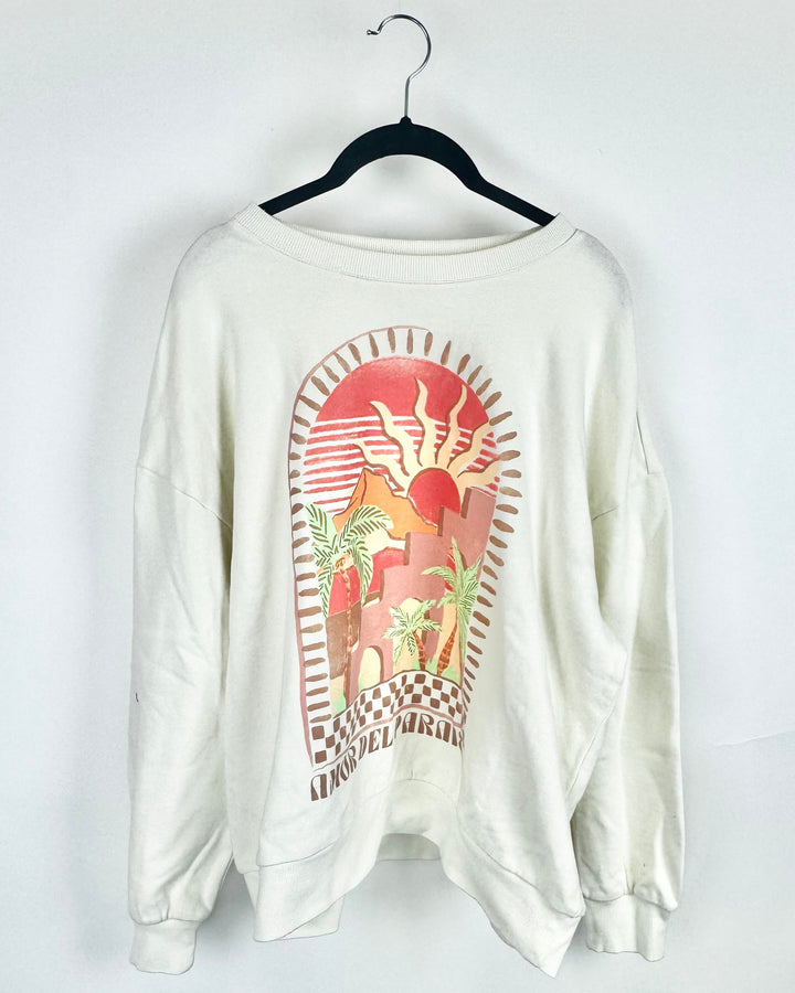 Amor Del Paraiso Cream Crewneck - Small