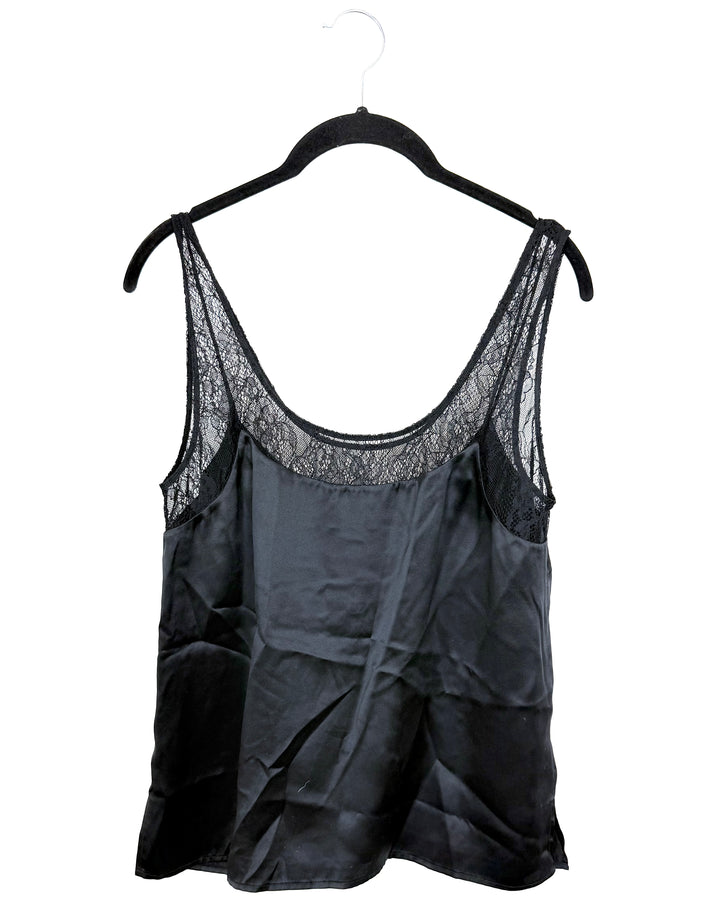 Black Lace Trim Tank Top - Size 0/2 and 4/6
