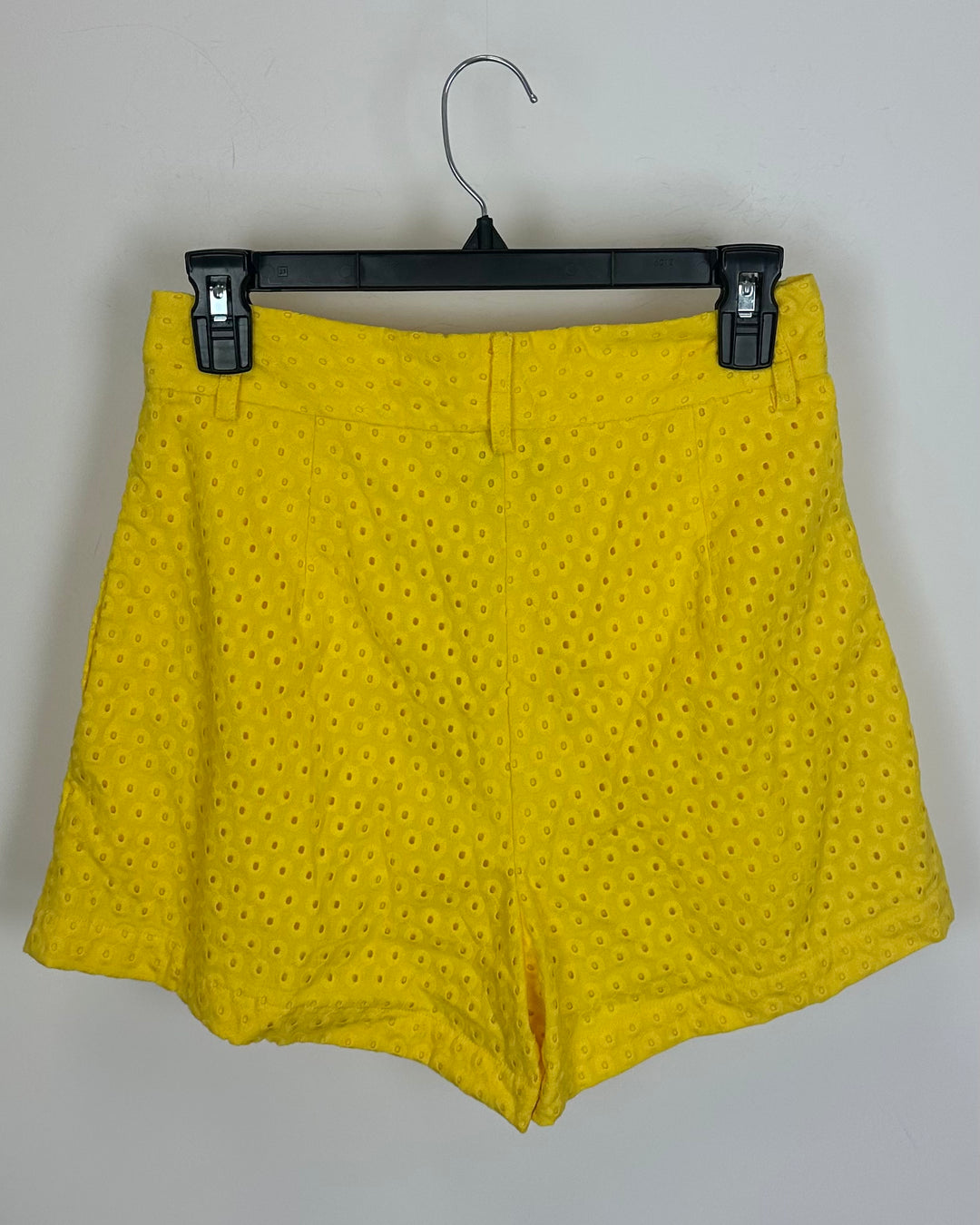 Vibrant Yellow Eyelet Shorts - Size 4