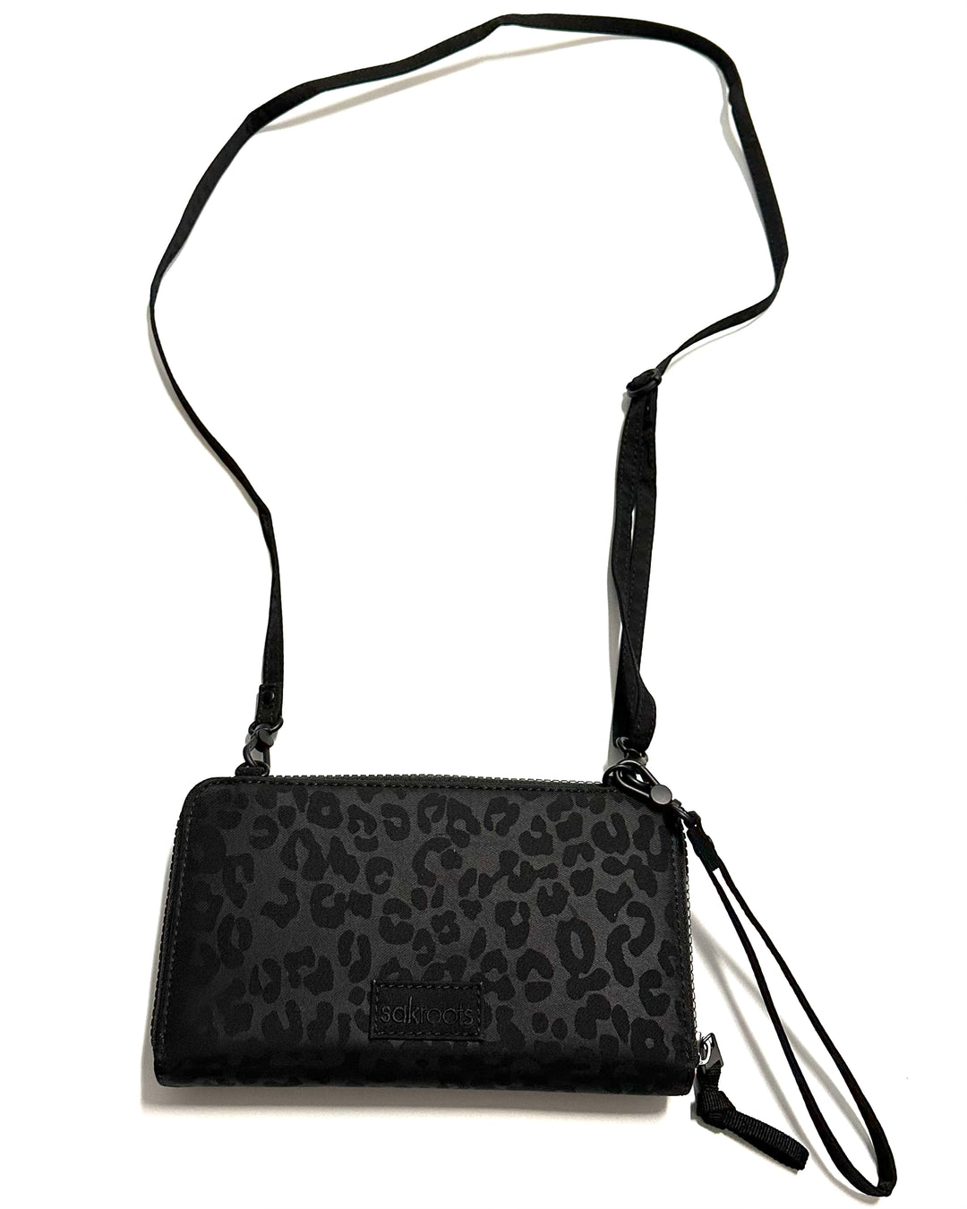 Black Leopard Print Wallet/Wristlet/Crossbody Bag
