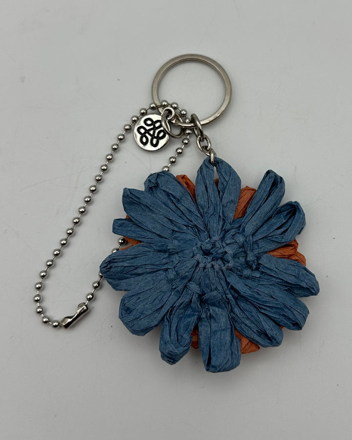 Blue paper flower design Keychain