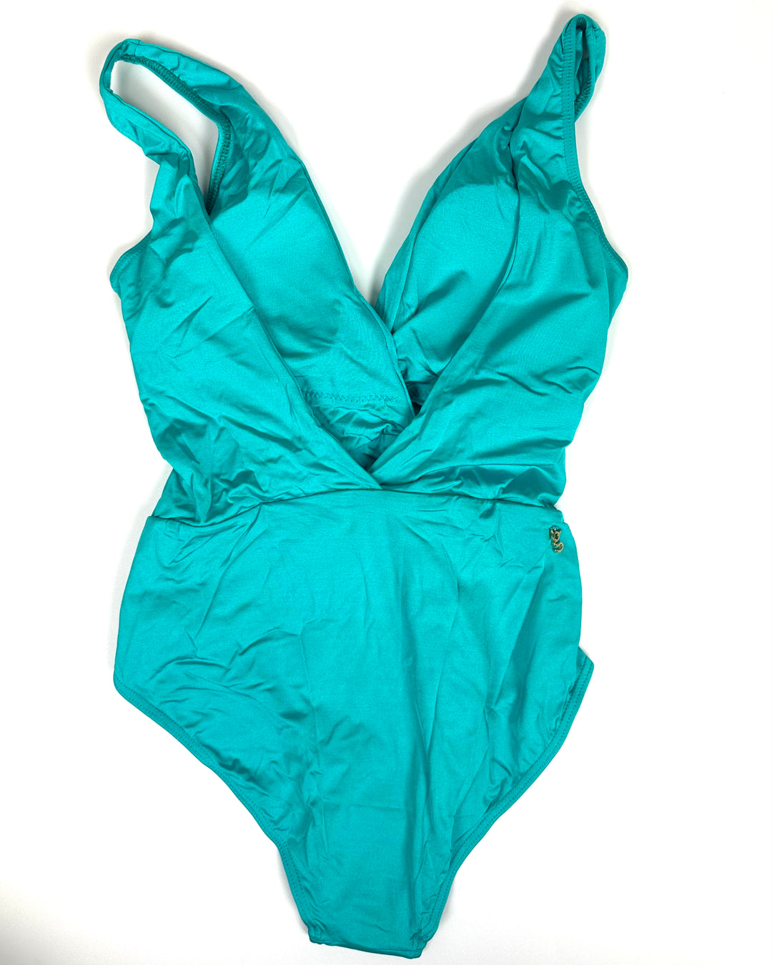 Vibrant Teal Ring One Piece Swimsuit - Size 2/4