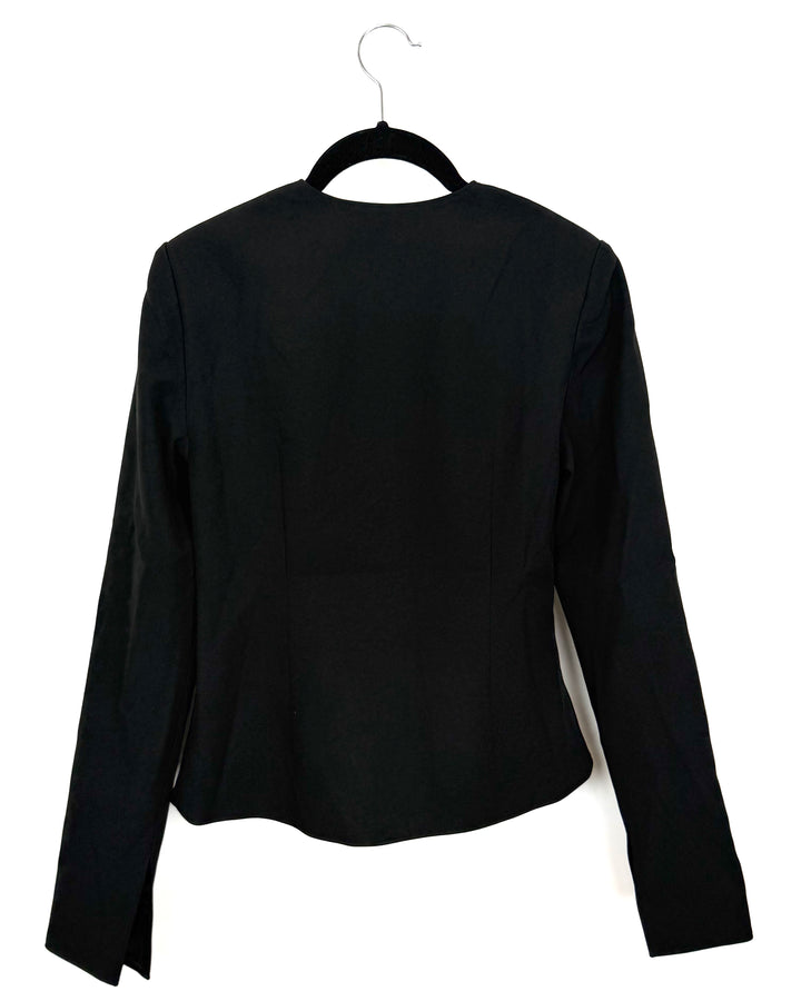 Black Tie Front Blazer - Size 0/2