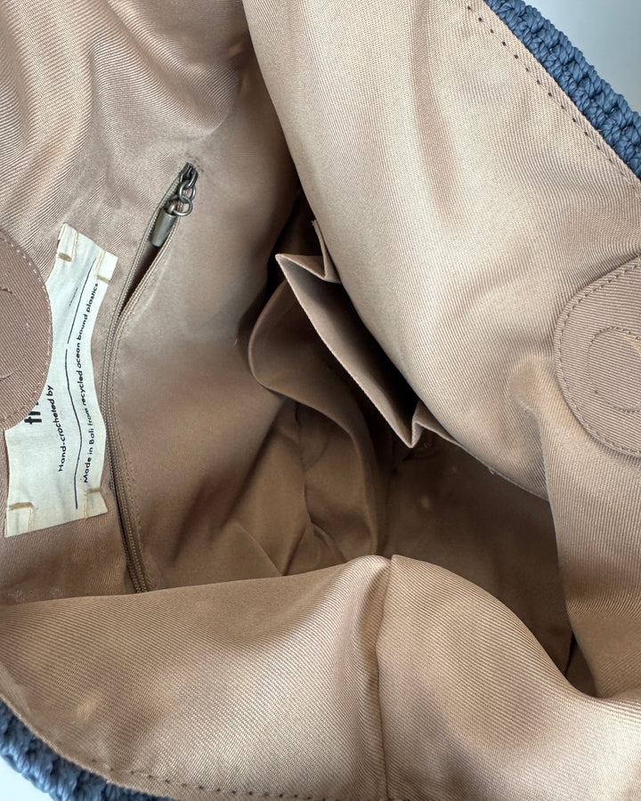 Blue Crochet Bucket Bag