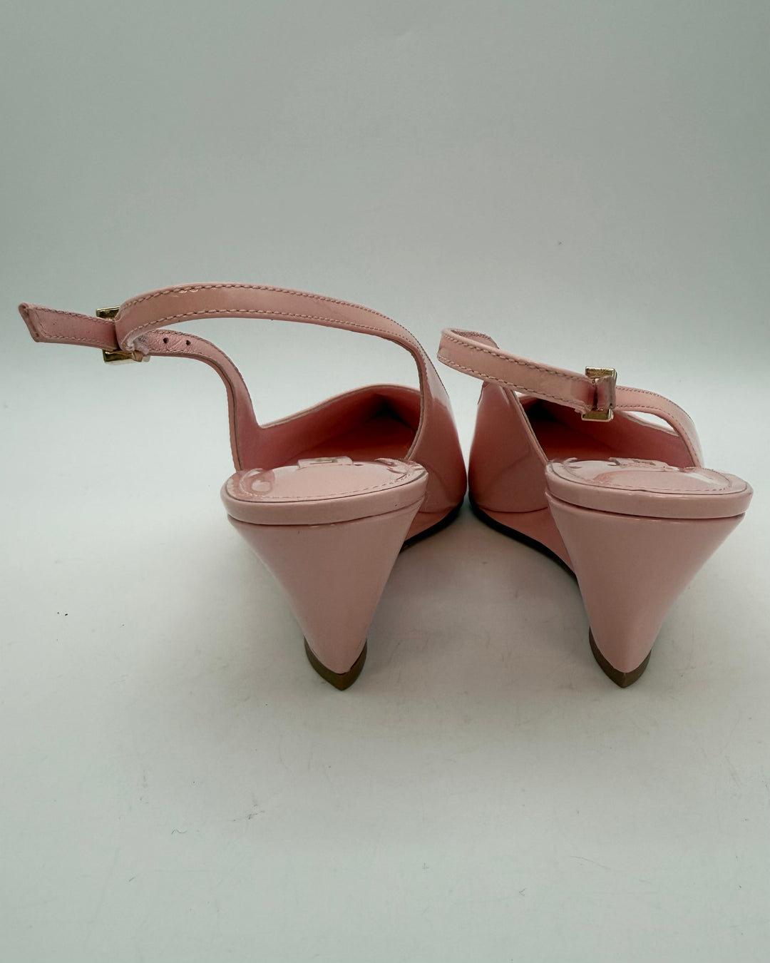 Baby Pink Patent Leather Wedge - Size 6.5