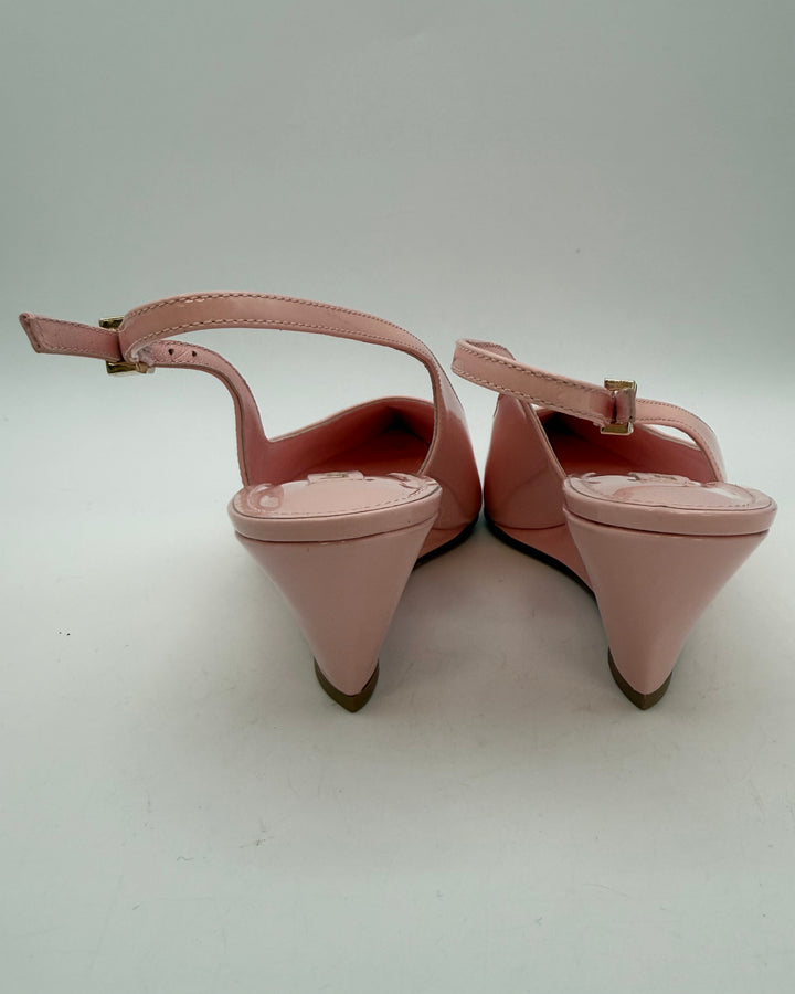 Baby Pink Patent Leather Wedge - Size 6.5