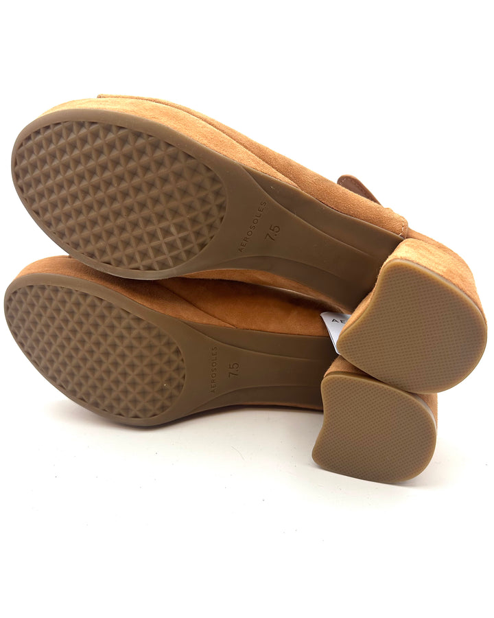 Aerosoles Tan Suede Sandals - Size 7.5