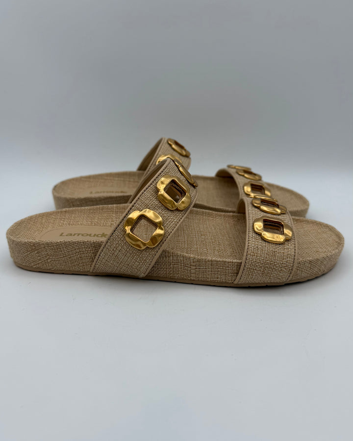 Raffia Slip On Sandals - Size 6.5