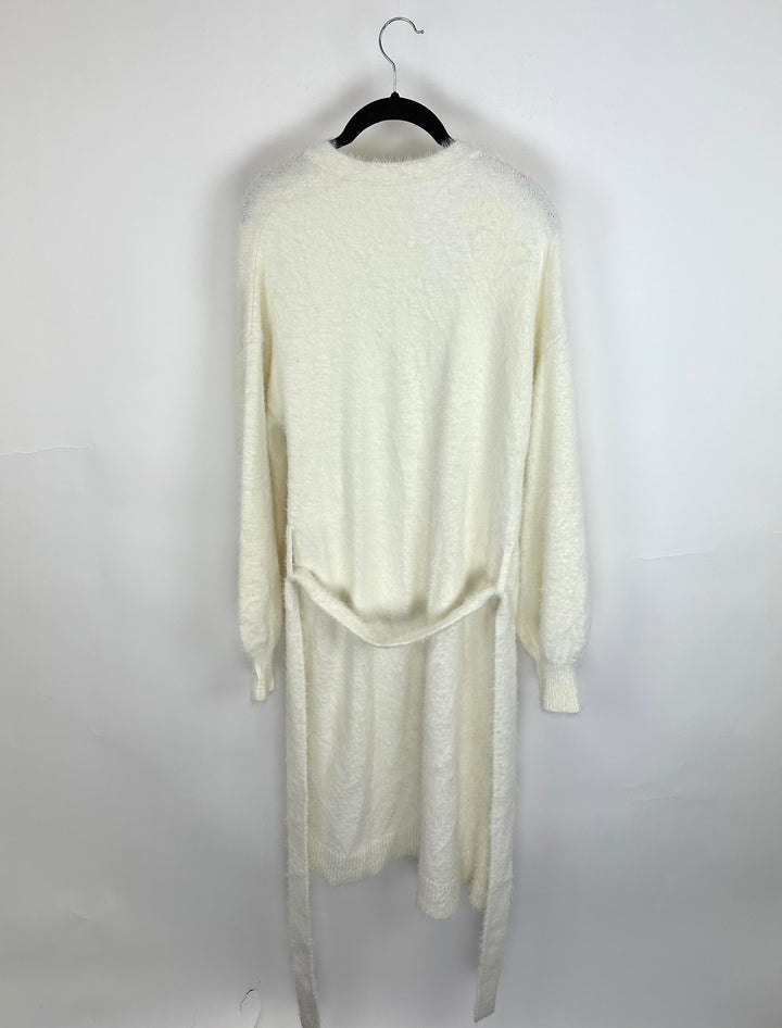 White Full Length Cardigan - Size 2/4