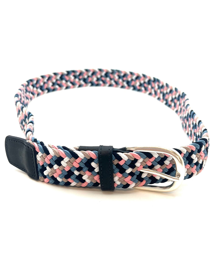 MENS Pink and Grey Multicolor Woven Belt