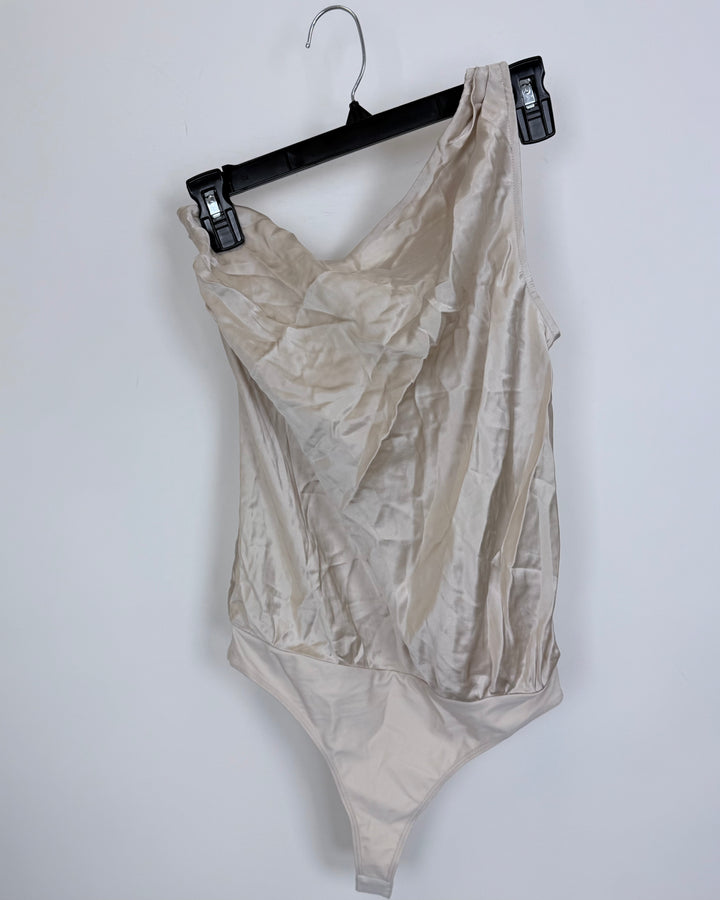 Champagne Gold One-Shoulder Bodysuit - Size 4/6