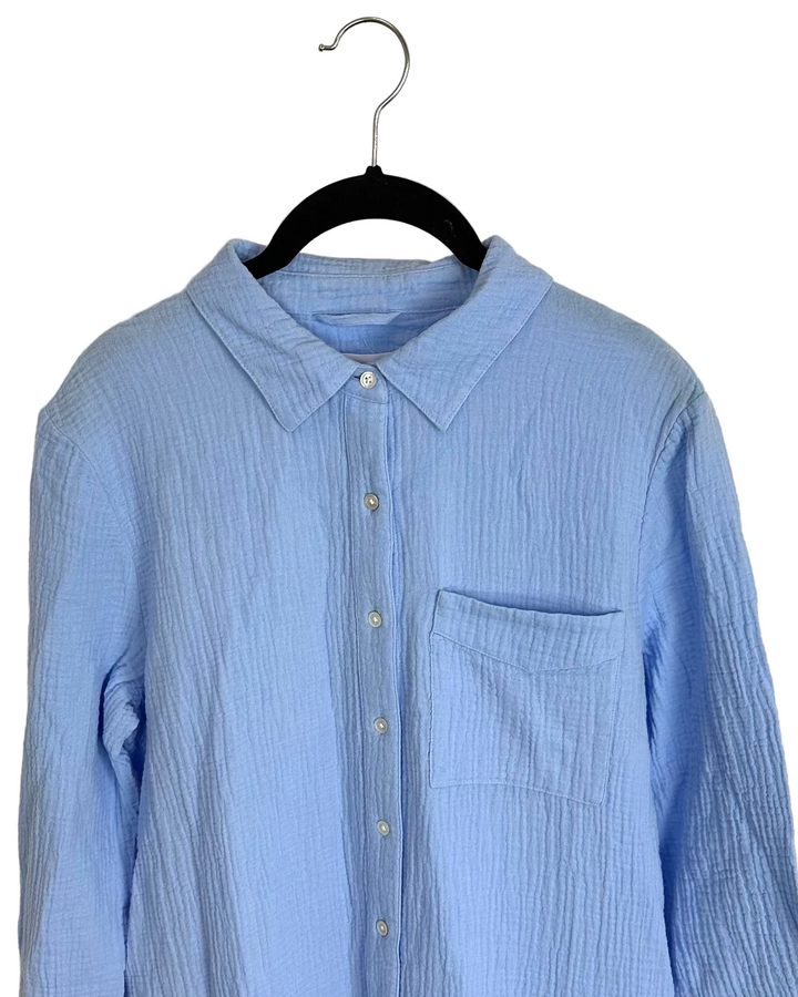 Cornflower Blue Button Up Dress - Size 4/6 and 6/8