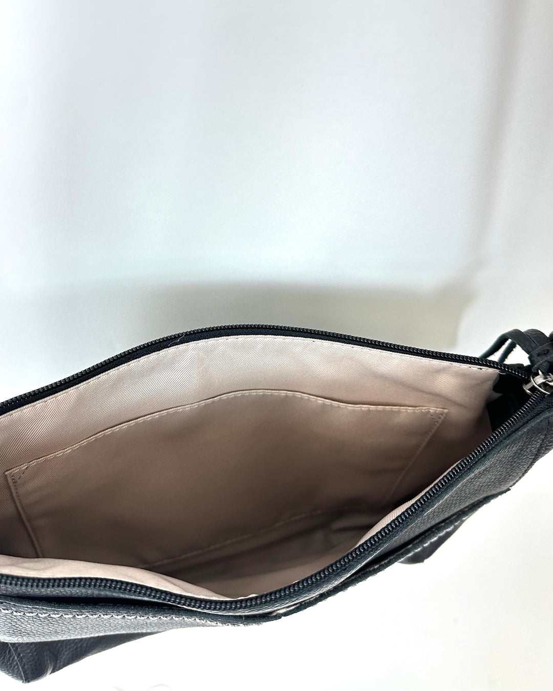 Black Leather Adjustable Strap Bag