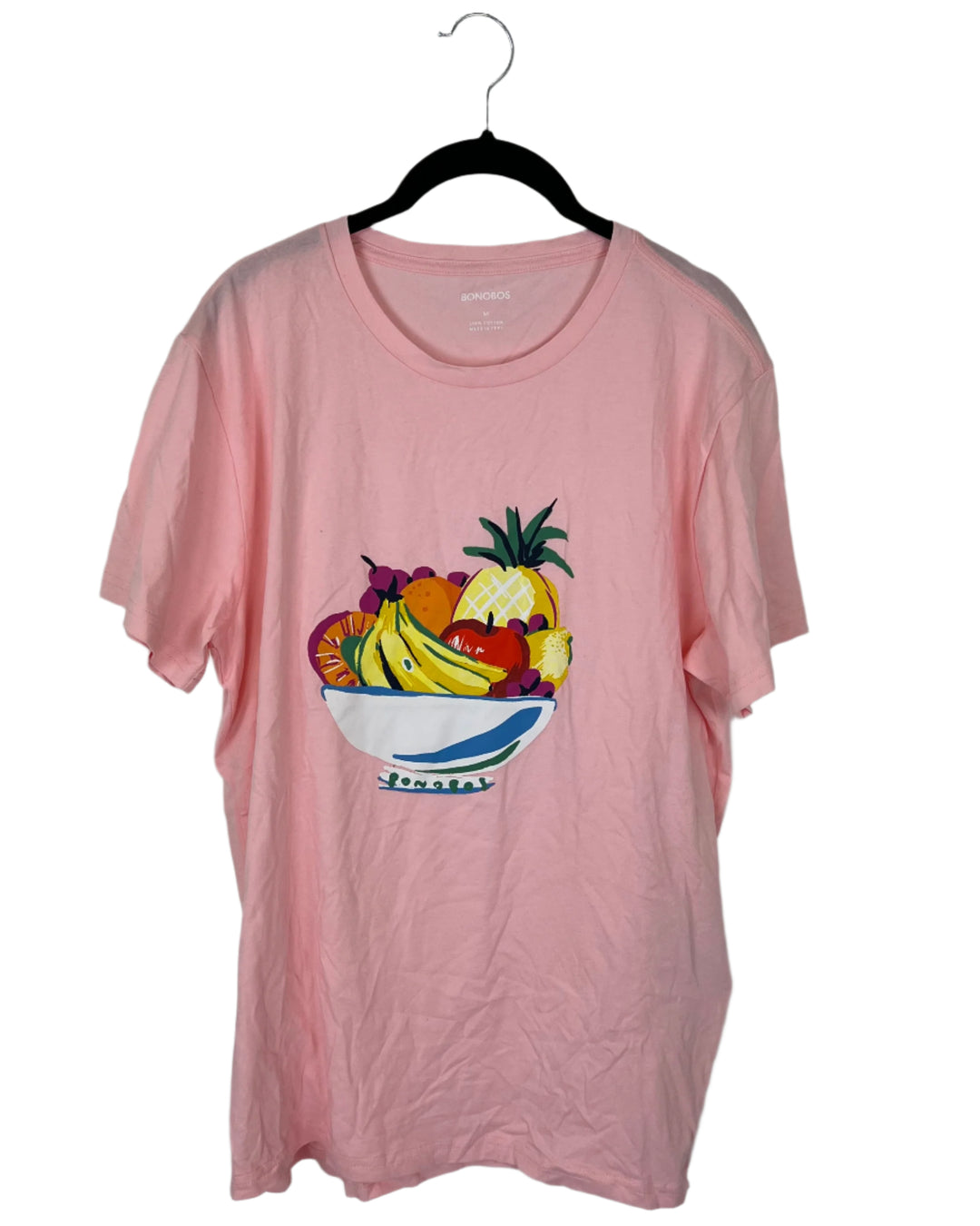 MENS Light Pink Fruit Bowl T-Shirt - Medium