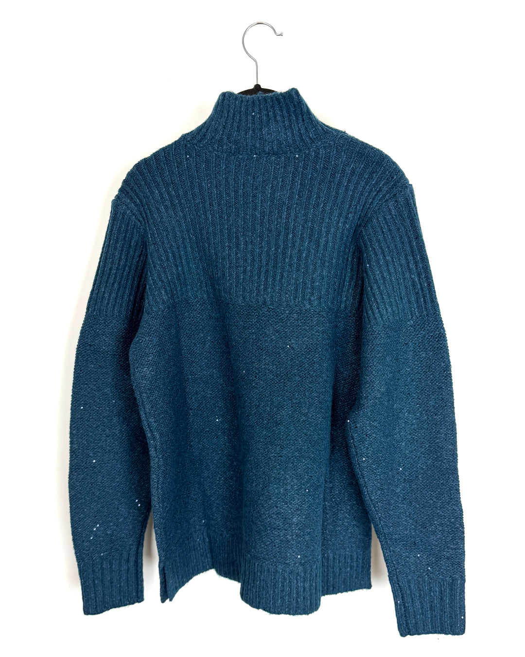 Dark Teal Sequin Turtleneck Sweater - Size 6/8