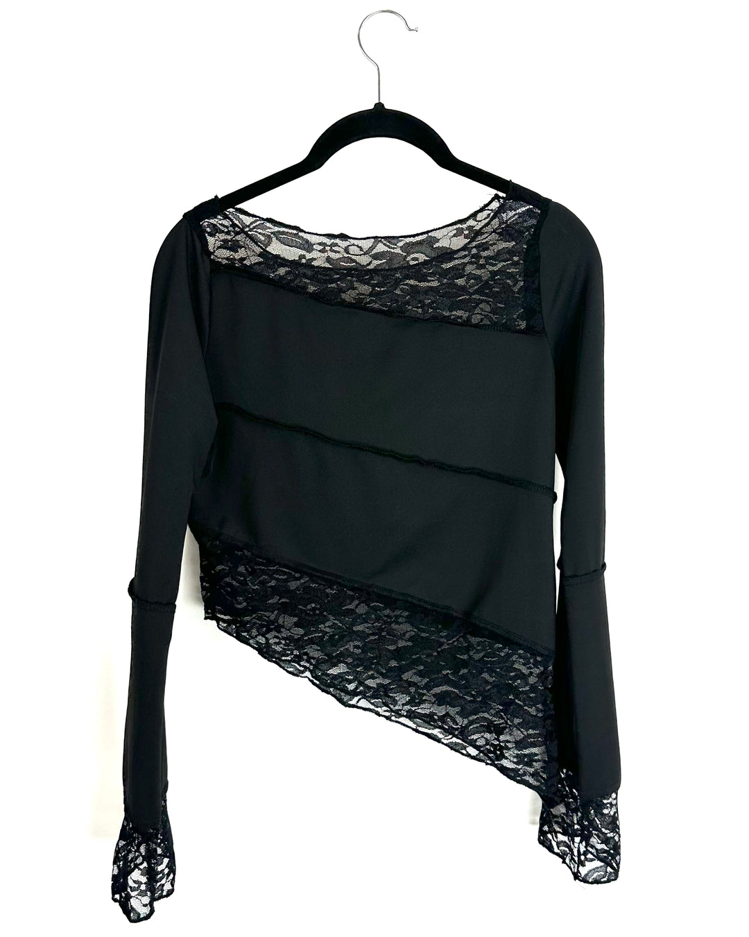 Black Lace Detail Top - Small
