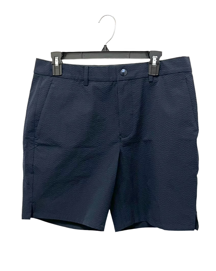 Mens Dark Blue Textured Shorts - Size 32