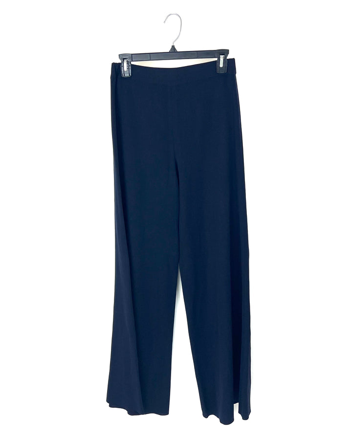 Navy Blue Wide Leg Dress Pants - Extra Small, Small, Petite Small