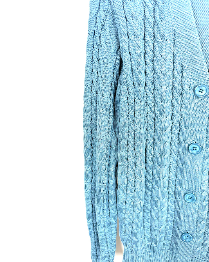 Steel Blue V-Neck Cardigan - Size 6/8
