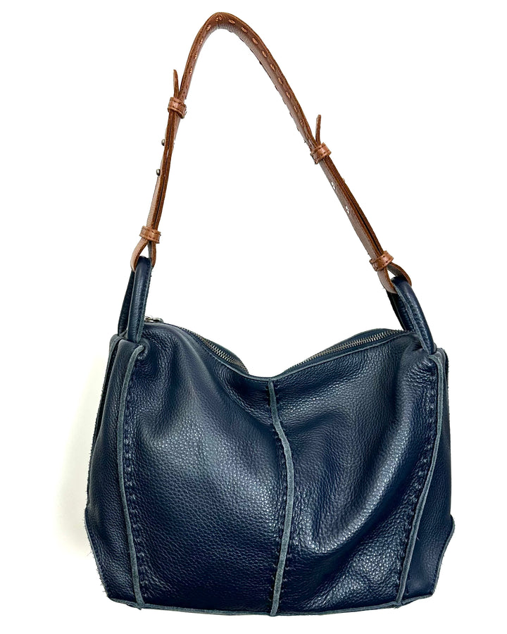 Cobalt Leather Shoulder Bag