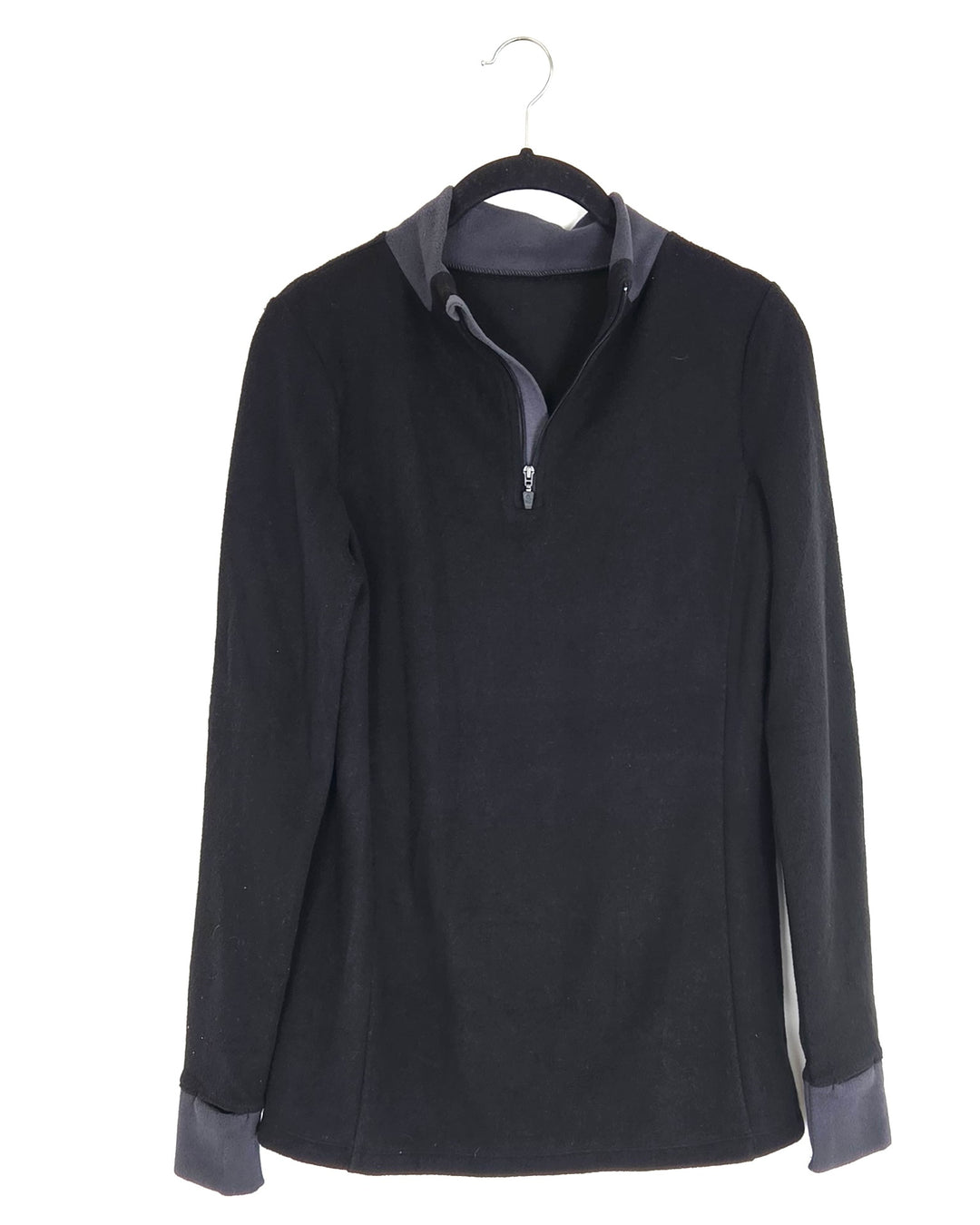 Black and Gray Fleece Top - Size 0/2